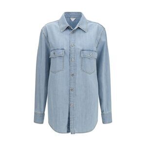 Bottega Veneta Women Sky Bleached Oversize Denim Shirt